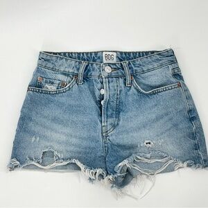 BDG Light Blue Distressed Jean Shorts
